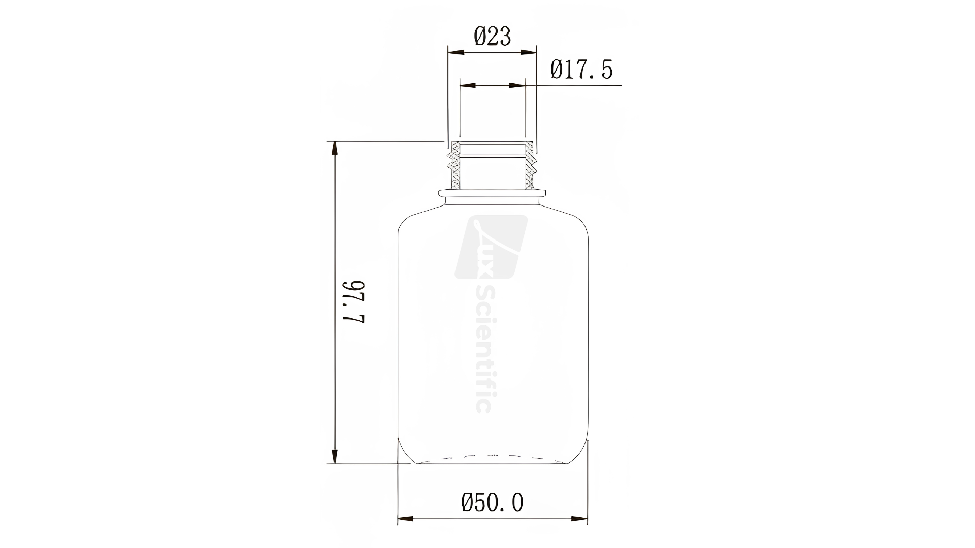Narrow Mouth Reagent Bottle 125mL - Image 2
