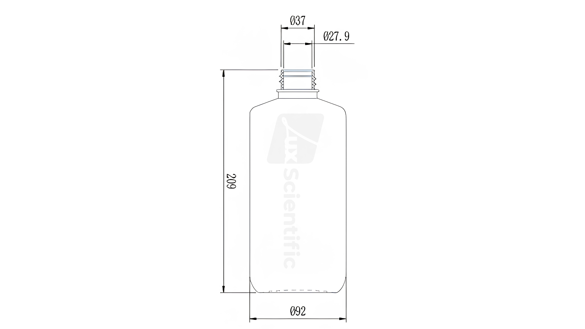 Narrow Mouth Reagent Bottle 1000mL - Image 2