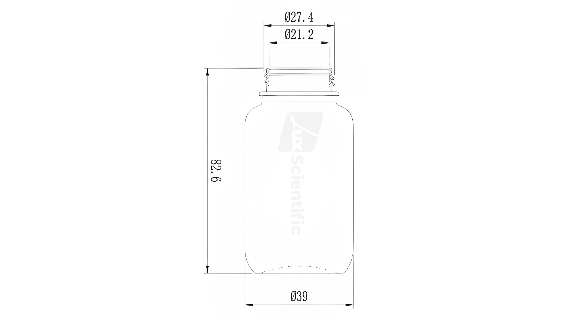 Wide Mouth Reagent Bottle 60mL - Image 2