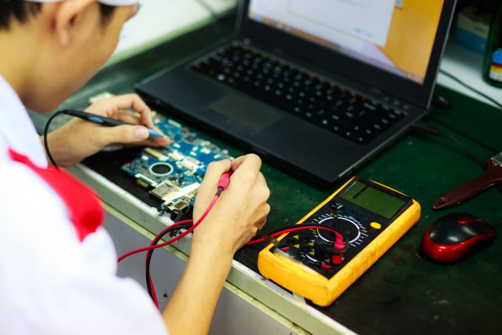 Repair and troubleshooting – testing a circuit board with a multimeter